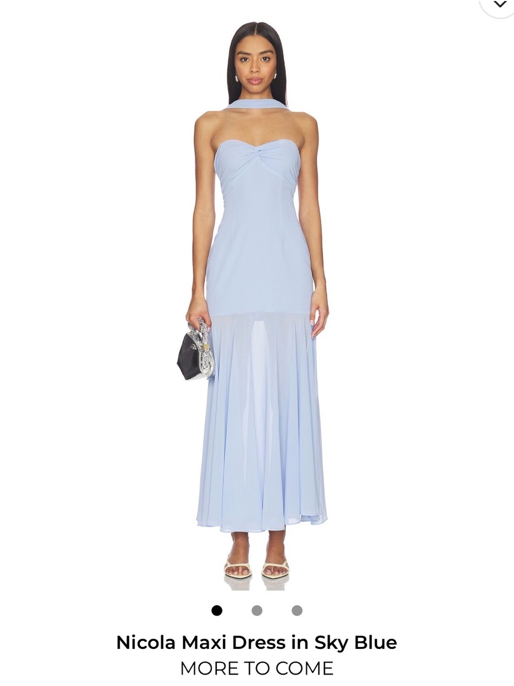 Strapless Chiffon Maxi Dress in Sky Blue